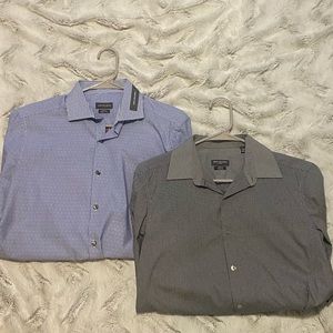 2 Van Heusen lim fit bitten down dress shirts